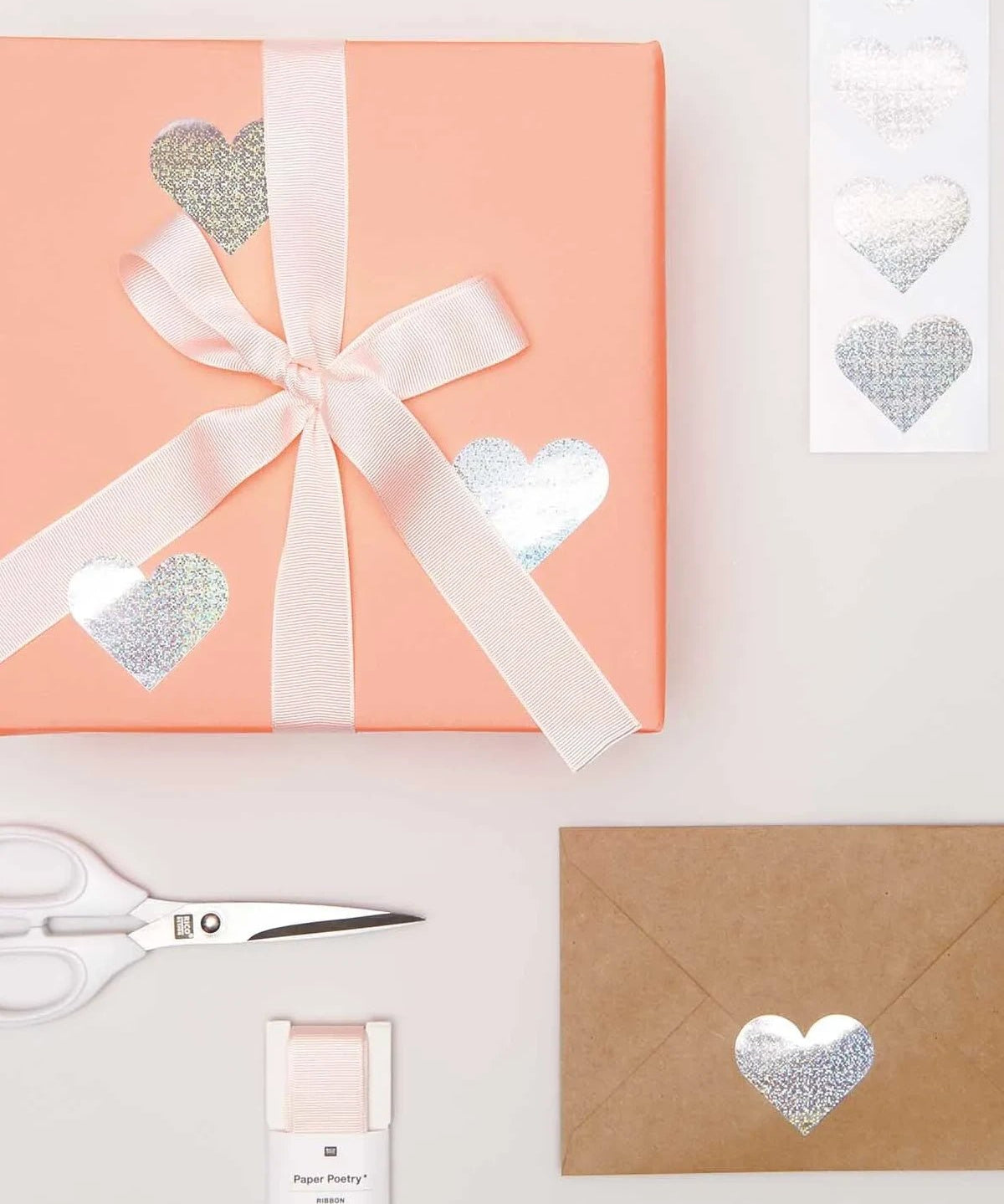 Rico Design - Sticker Herzen • Silber Holografisch (120 Stück) - Sticker - ROSA ECK