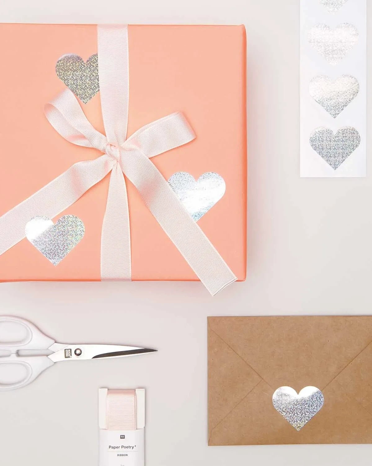 Rico Design - Sticker Herzen • Silber Holografisch (120 Stück) - Sticker - ROSA ECK