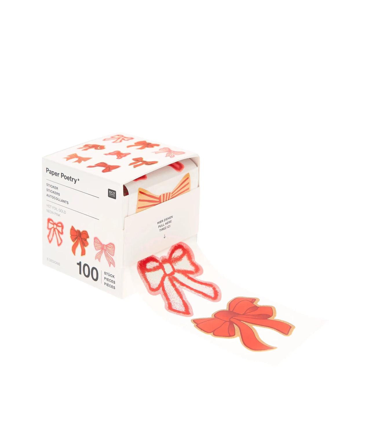 Rico Design - Sticker Schleifen Classic • (100 Stück) - Sticker - ROSA ECK