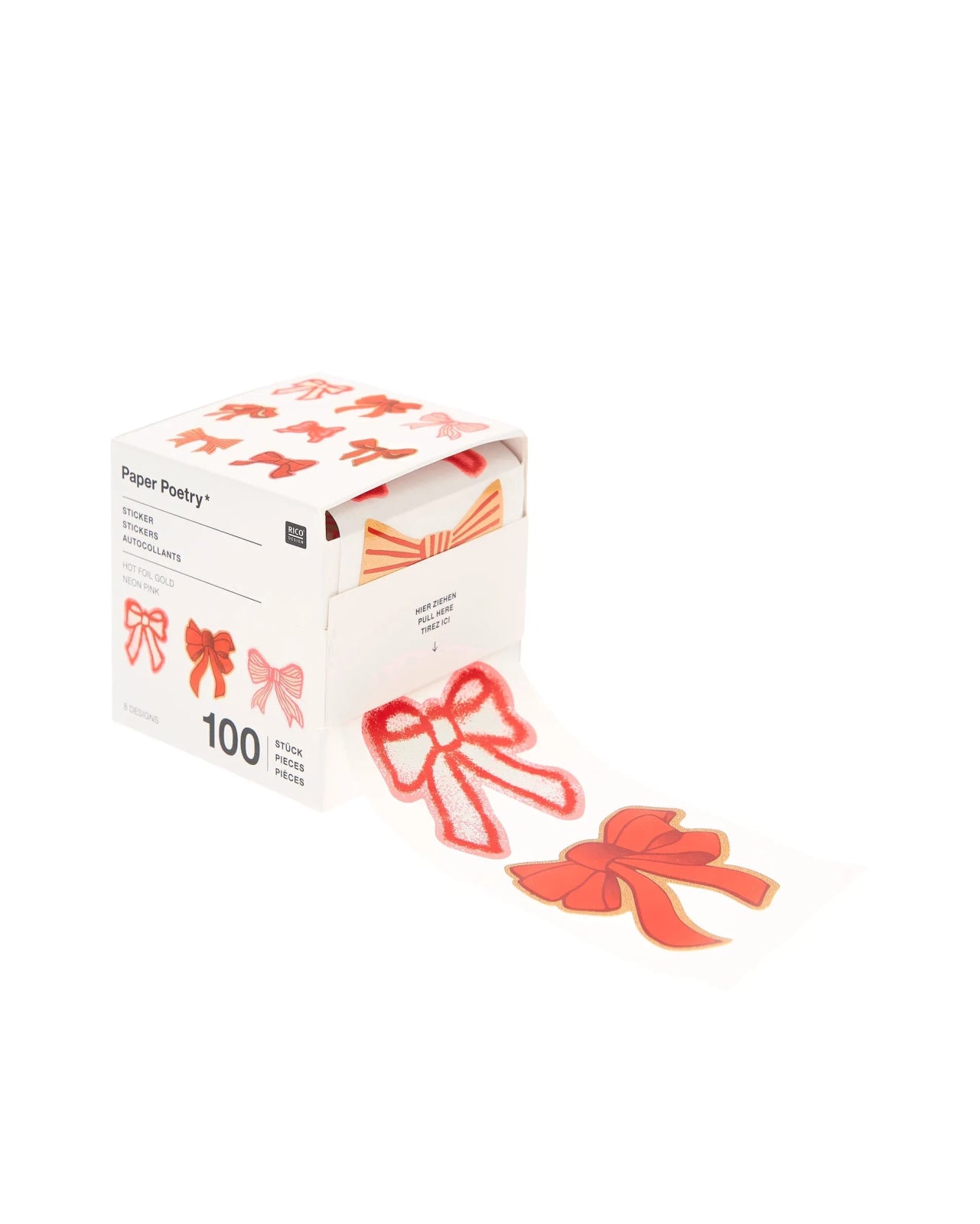 Rico Design - Sticker Schleifen Classic • (100 Stück) - Sticker - ROSA ECK