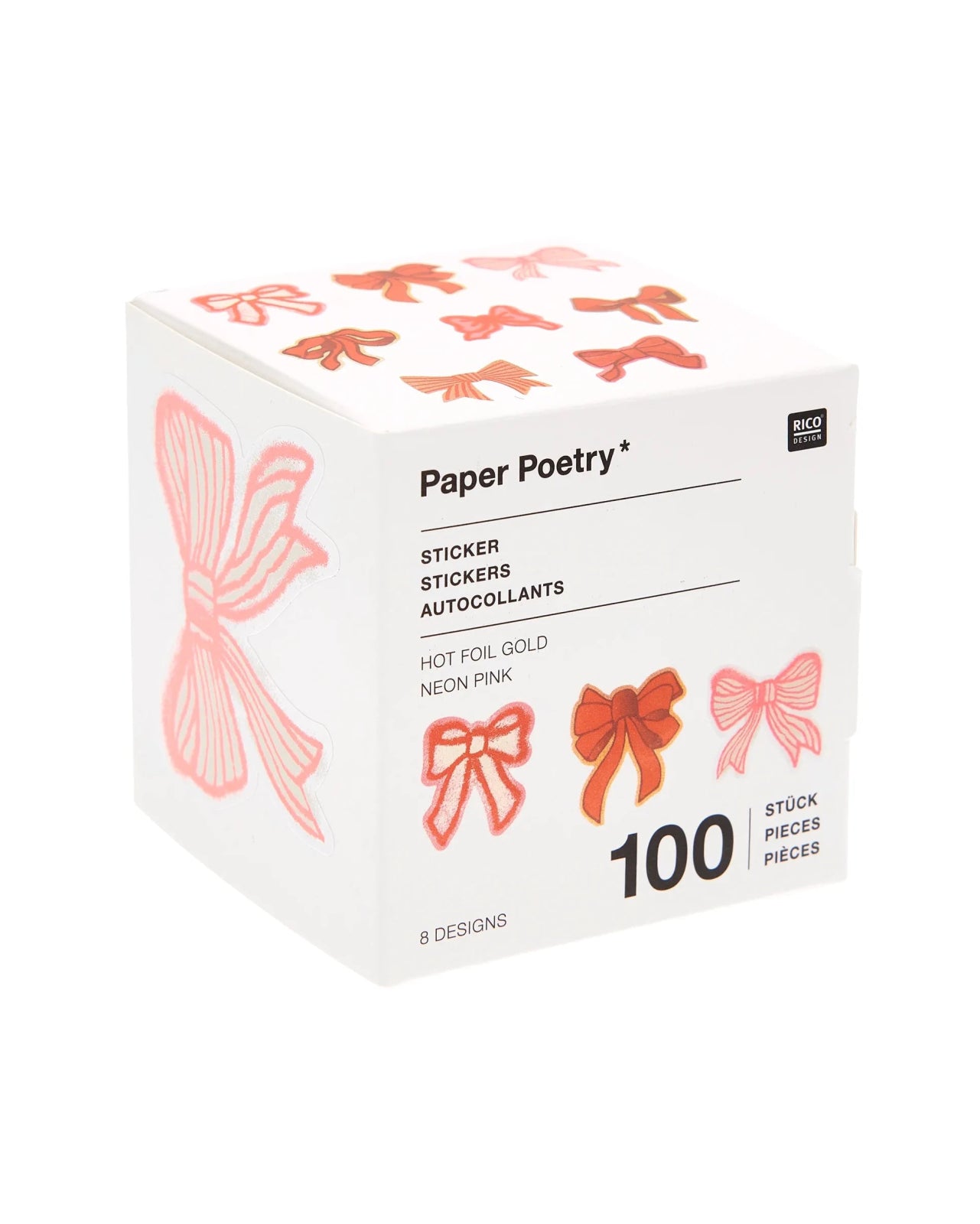 Rico Design - Sticker Schleifen Classic • (100 Stück) - Sticker - ROSA ECK