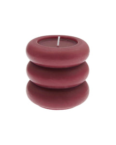 Rico Design - Stumpenkerze Ringe • Dunkelrot - Kerze - ROSA ECK