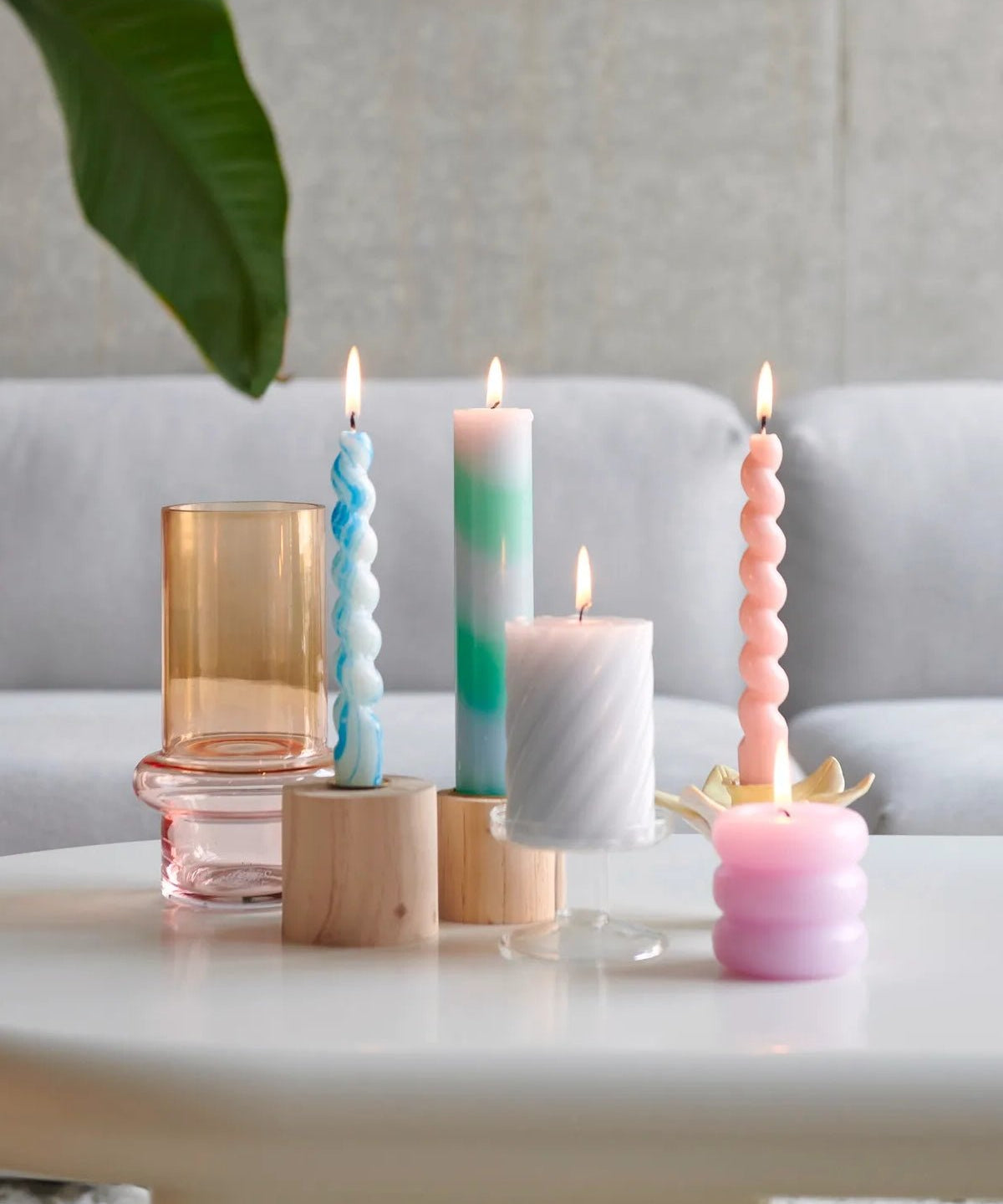 Rico Design - Stumpenkerze Ringe • Rosa - Kerze - ROSA ECK