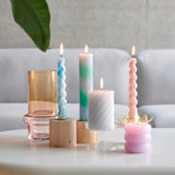 Rico Design - Stumpenkerze Ringe • Rosa - Kerze - ROSA ECK