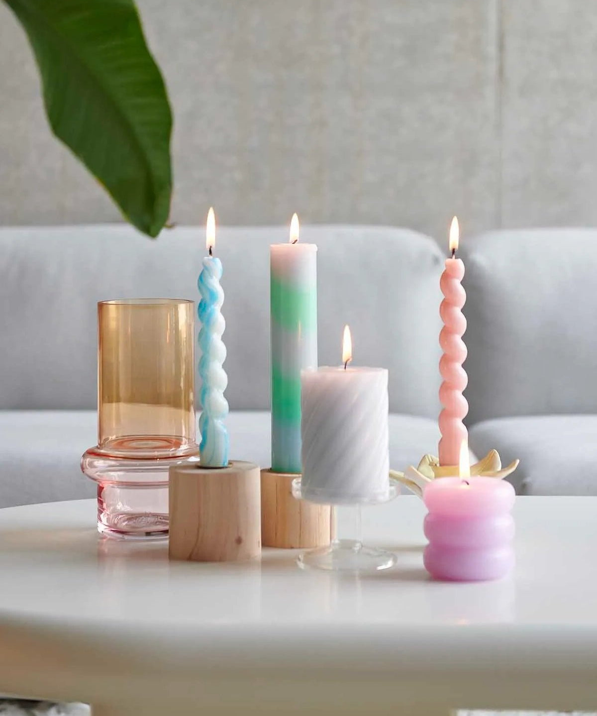 Rico Design - Stumpenkerze Spiral • Mint - ROSA ECK