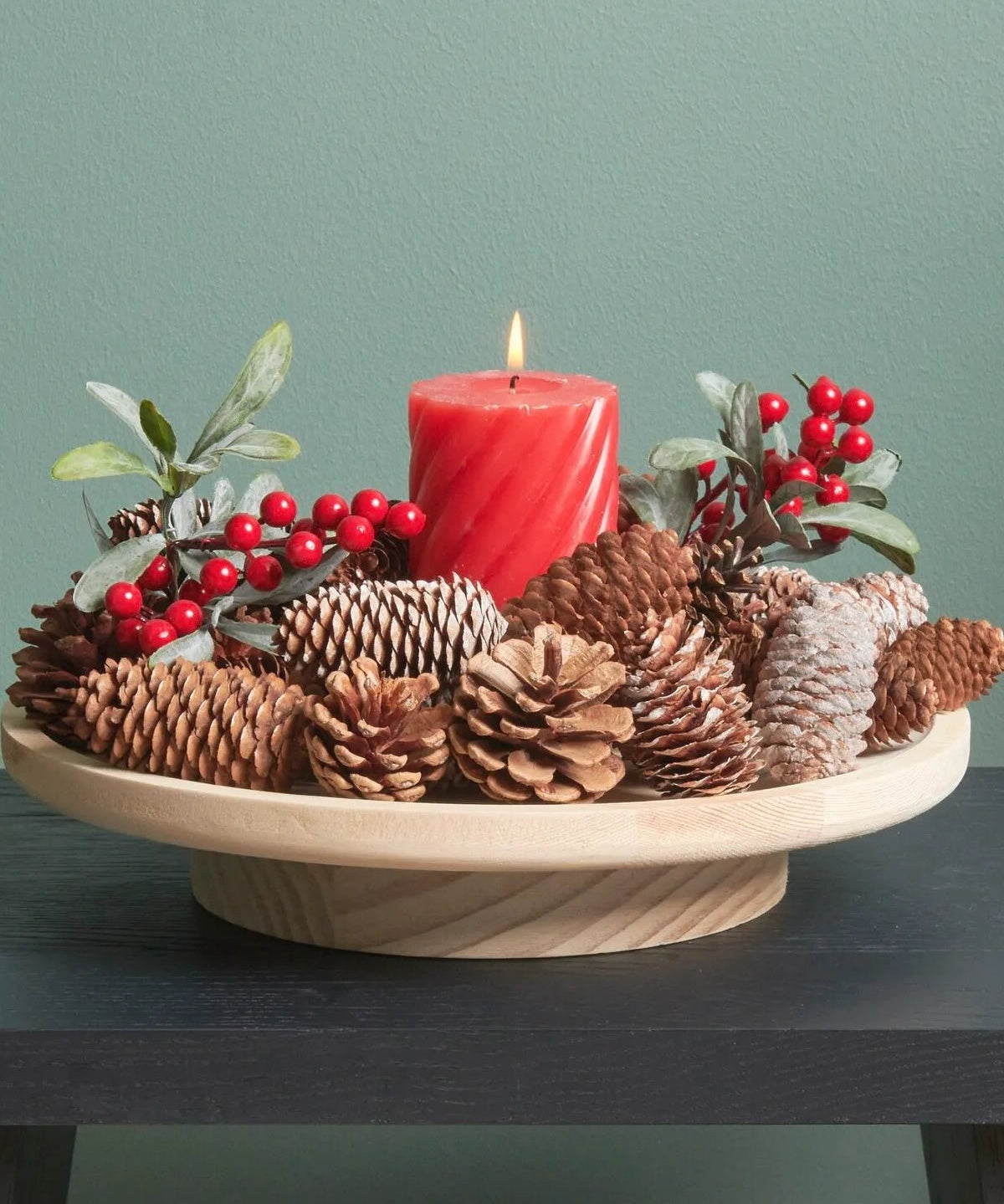 Rico Design - Stumpenkerze Spiral • Rot - Kerze - ROSA ECK