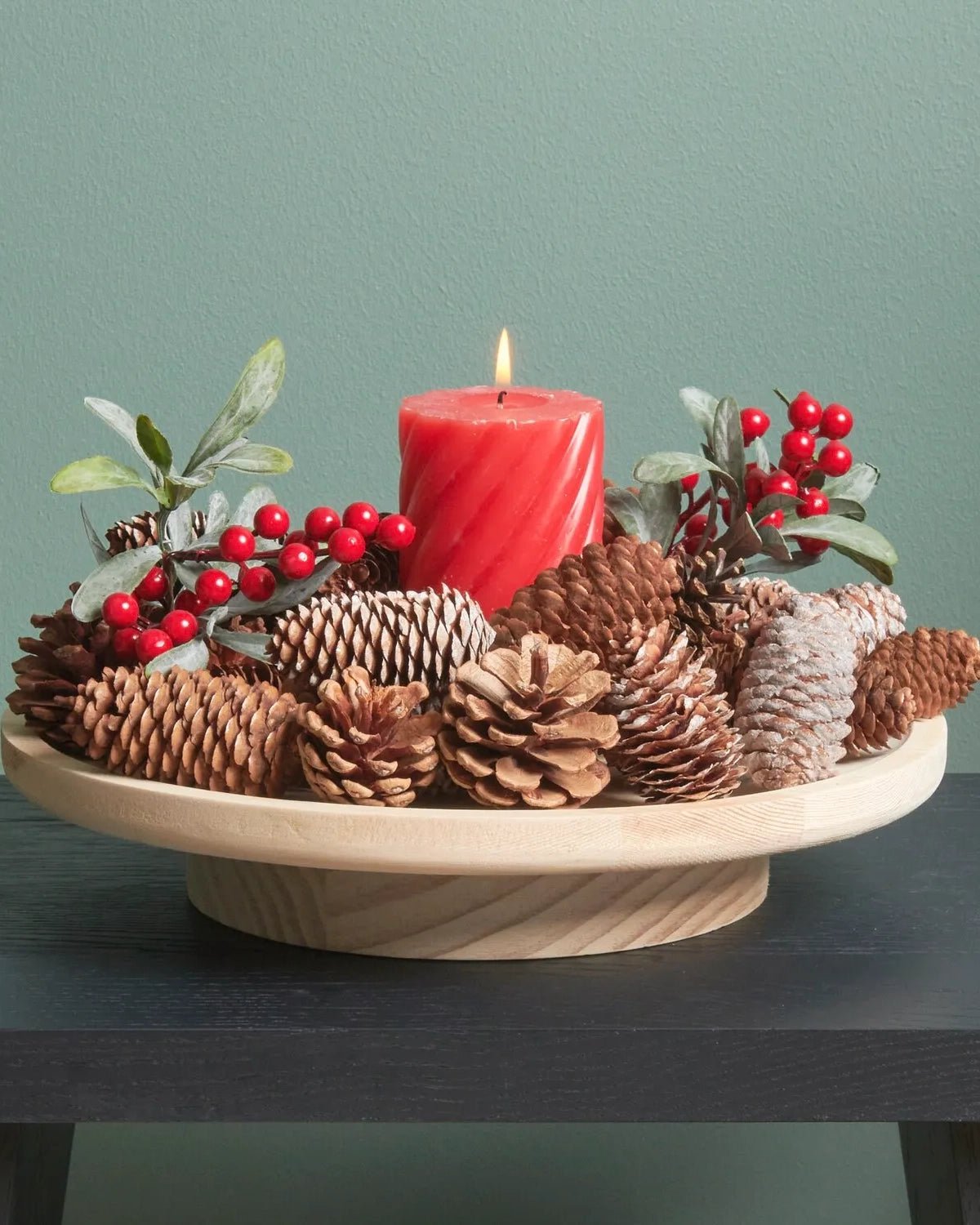 Rico Design - Stumpenkerze Spiral • Rot - Kerze - ROSA ECK