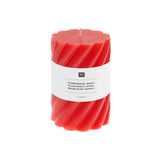 Rico Design - Stumpenkerze Spiral • Rot - Kerze - ROSA ECK