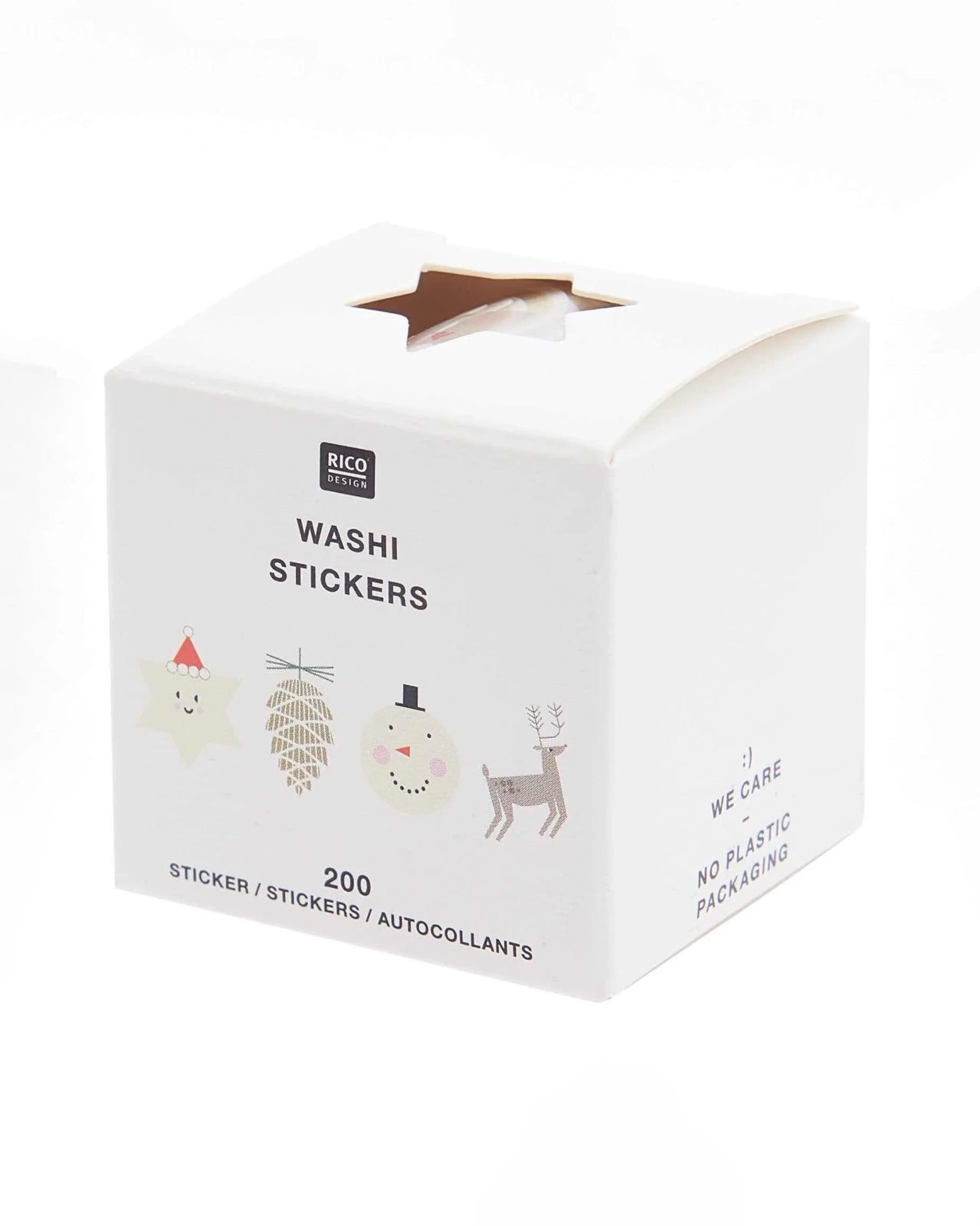 Rico Design - Washi Sticker Weihnachts - Figuren (200 Stück) - Sticker - ROSA ECK