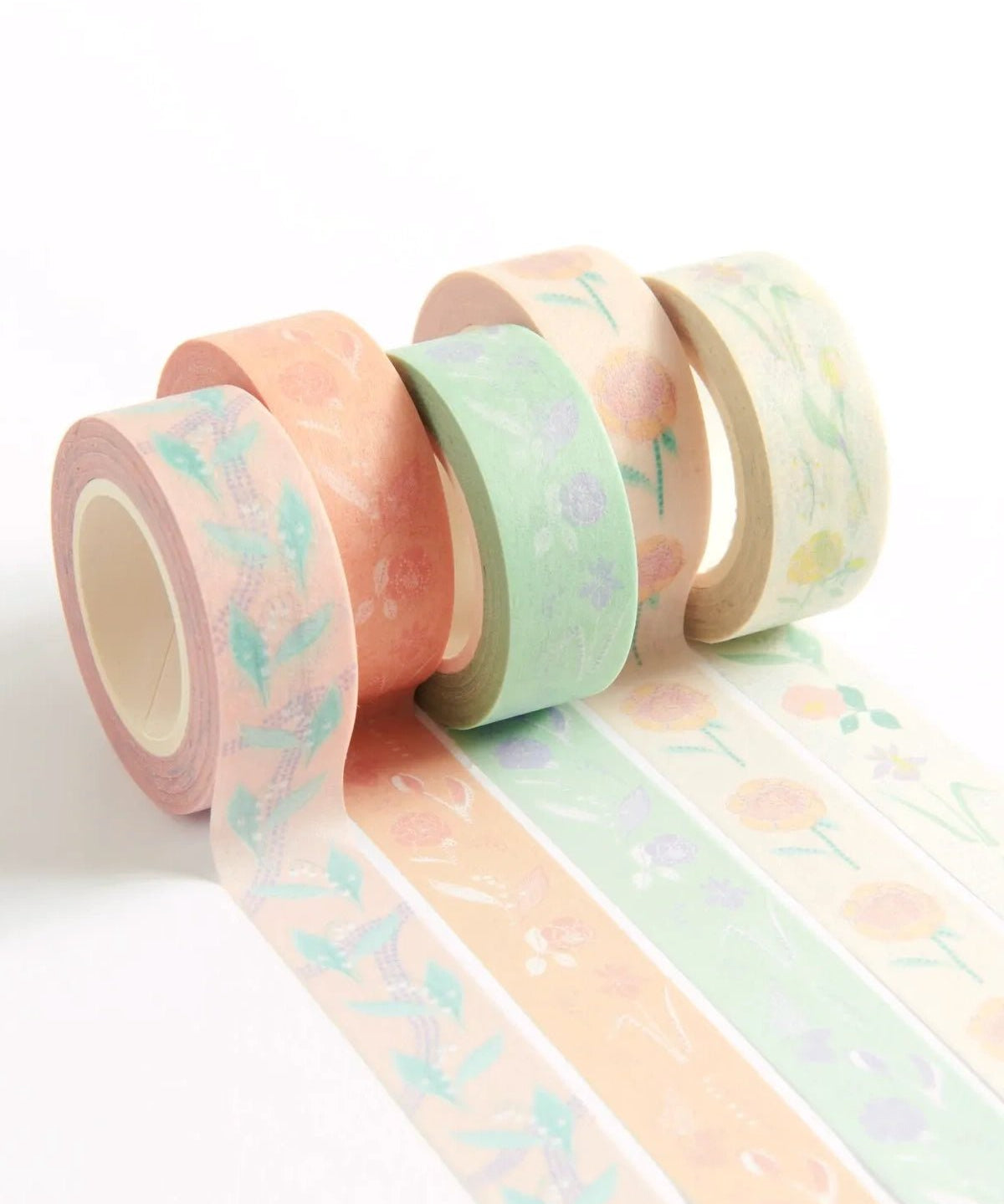 Rico Design - Washi Tape Set • Blumen Pastell - ROSA ECK