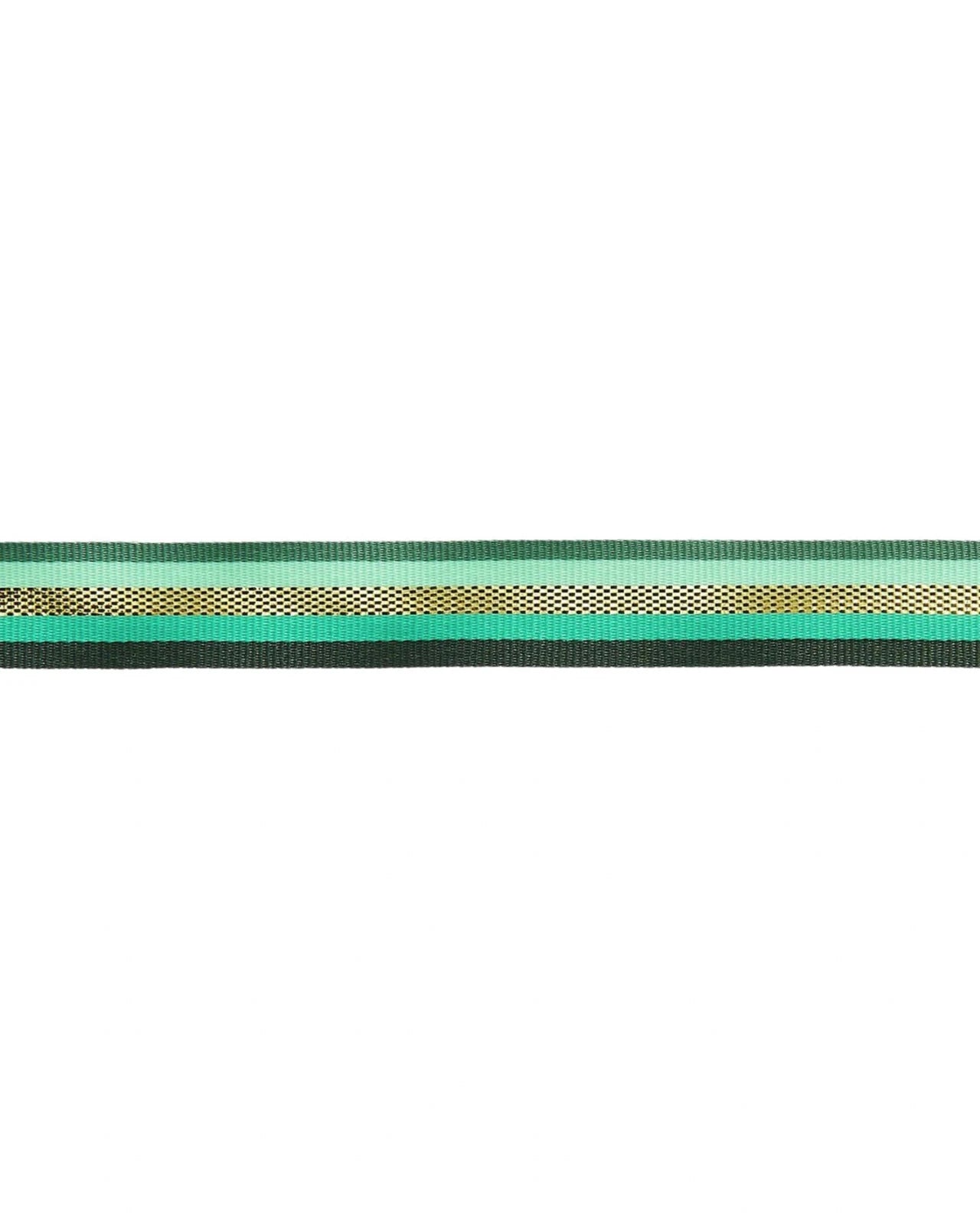 Rico Design - Webband Multi • Streifen Grün/Gold - ROSA ECK