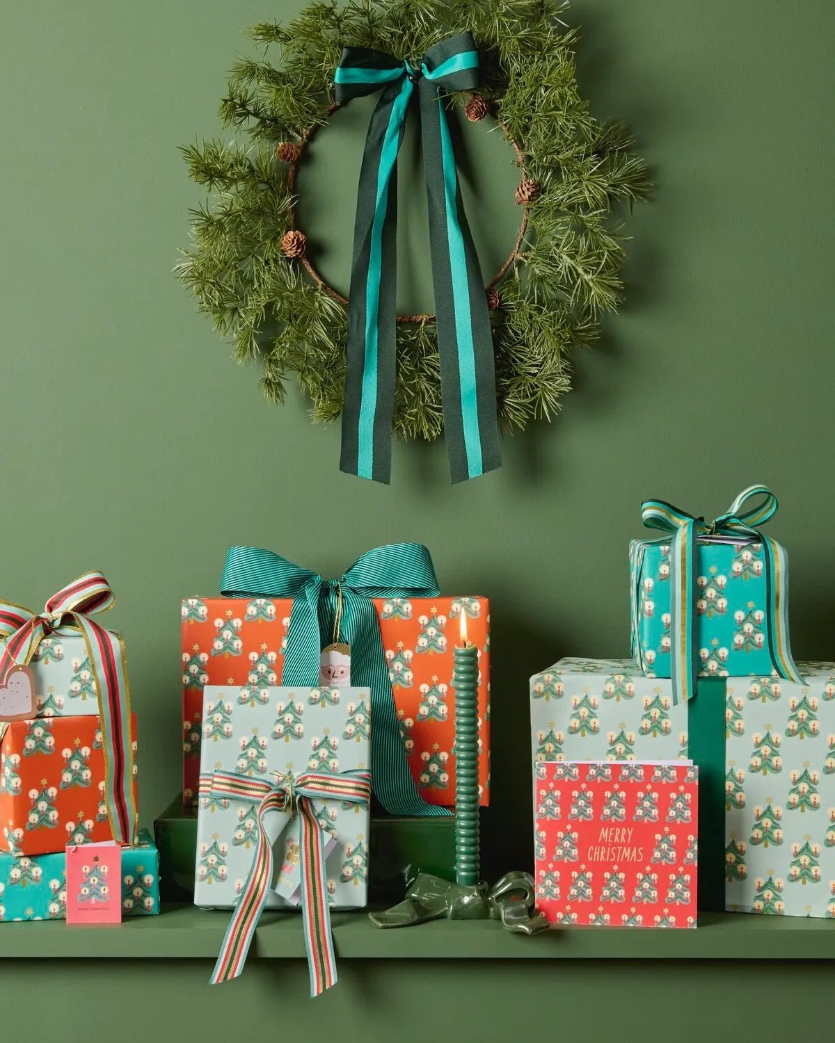 Rico Design - Webband Multi • Streifen Grün/Rot/Gold - Webband - ROSA ECK