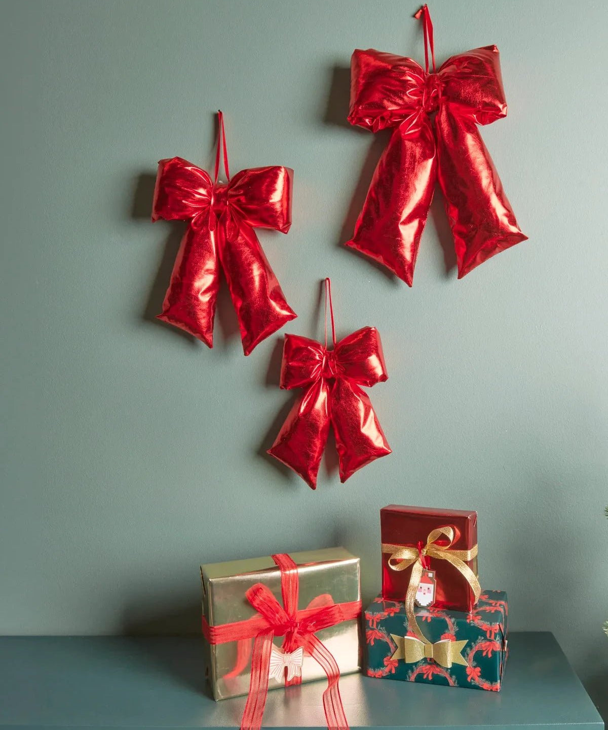 Rico Design - Weihnachtsschleife zum Hängen • Rot - Anhänger - ROSA ECK