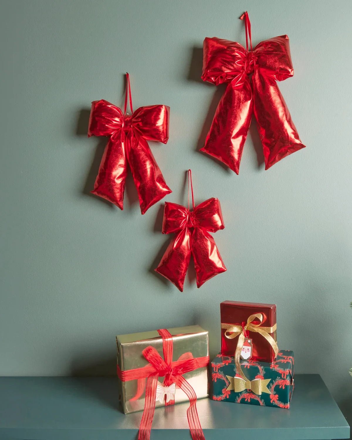 Rico Design - Weihnachtsschleife zum Hängen • Rot - Anhänger - ROSA ECK