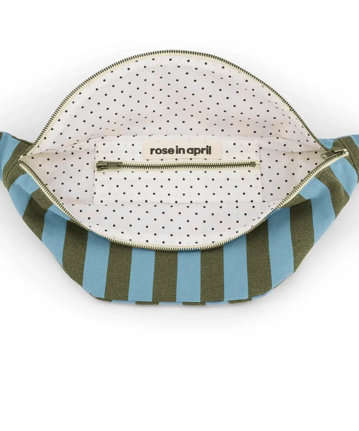 Rose in April - BANANA BAG Bauchtasche • Stripes Olive/Blue - Bauchtasche - ROSA ECK
