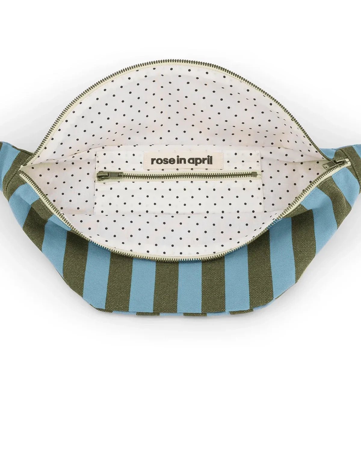 Rose in April - BANANA BAG Bauchtasche • Stripes Olive/Blue - Bauchtasche - ROSA ECK