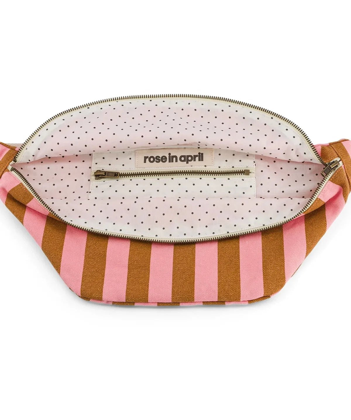 Rose in April - BANANA Bauchtasche | Stripes Caramel / Strawberry - Tasche - ROSA ECK - 