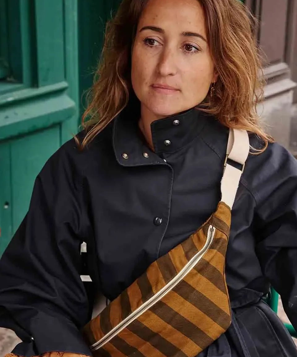 Rose in April - BANANA Bauchtasche • Stripes Cumin/Black - Bauchtasche - ROSA ECK