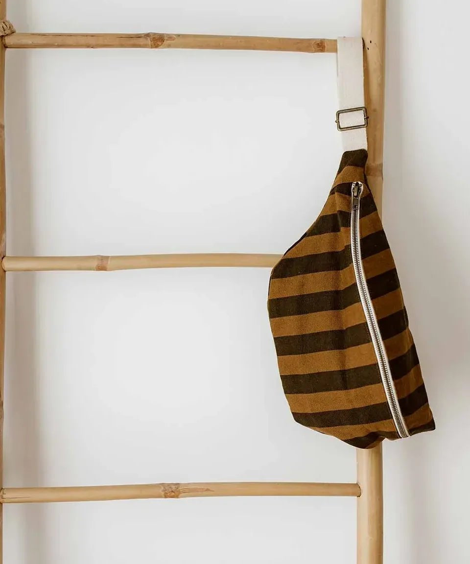 Rose in April - BANANA Bauchtasche • Stripes Cumin/Black - Bauchtasche - ROSA ECK