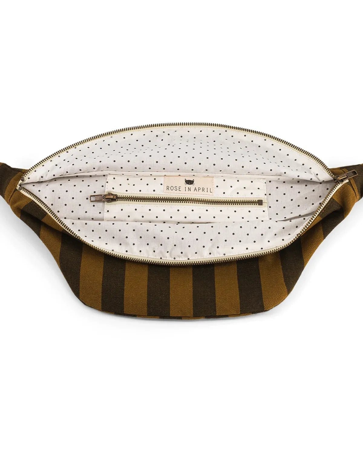 Rose in April - BANANA Bauchtasche • Stripes Cumin/Black - Bauchtasche - ROSA ECK