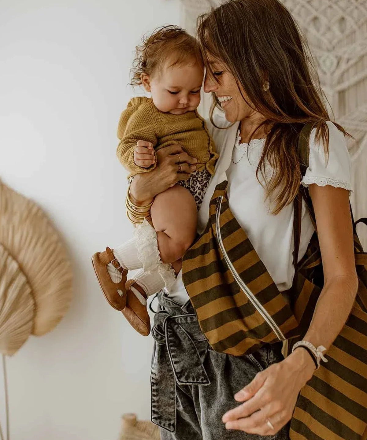 Rose in April - BANANA Bauchtasche • Stripes Cumin/Black - Bauchtasche - ROSA ECK