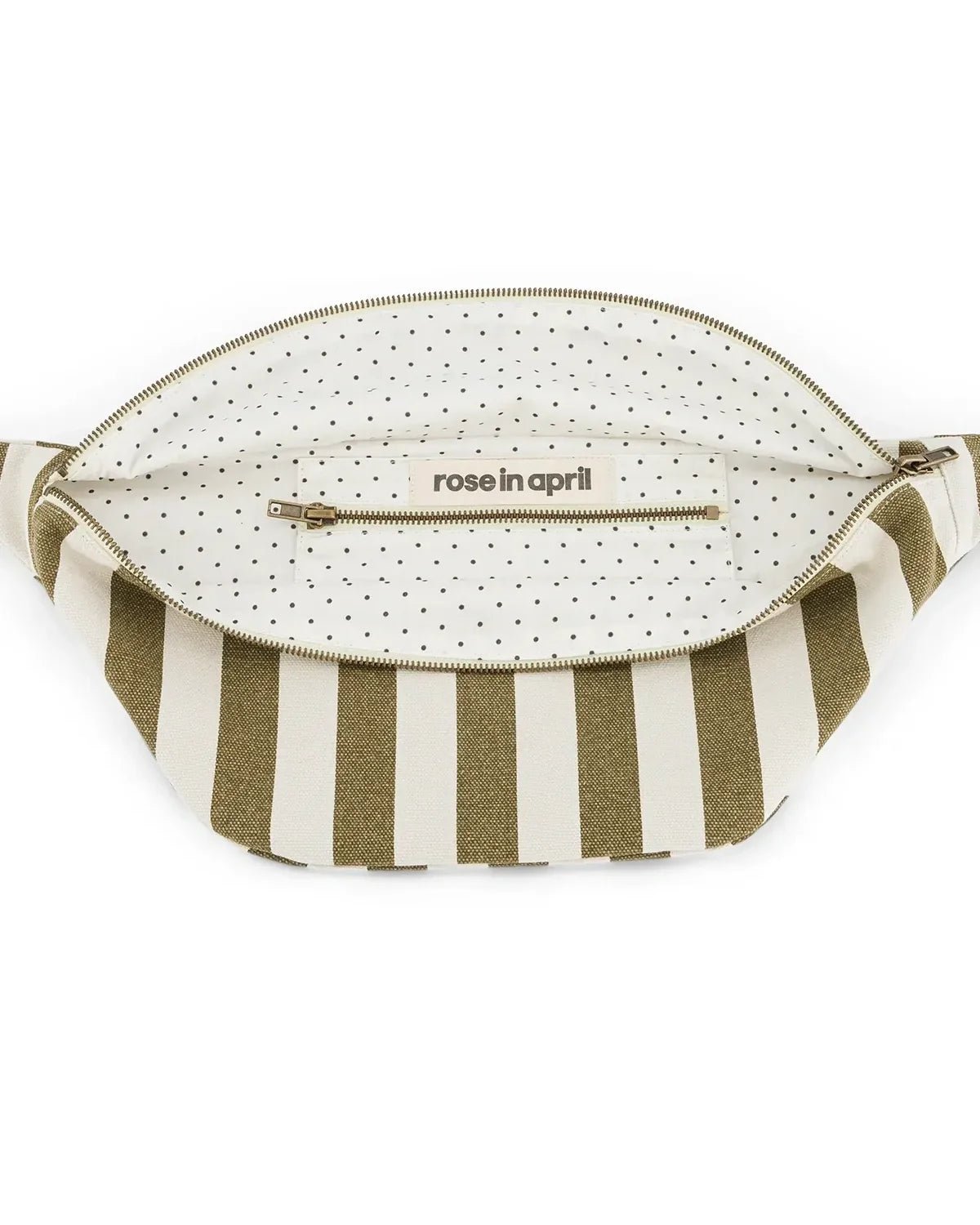 Rose in April - BANANA Bauchtasche • Stripes Olive / Greige - ROSA ECK