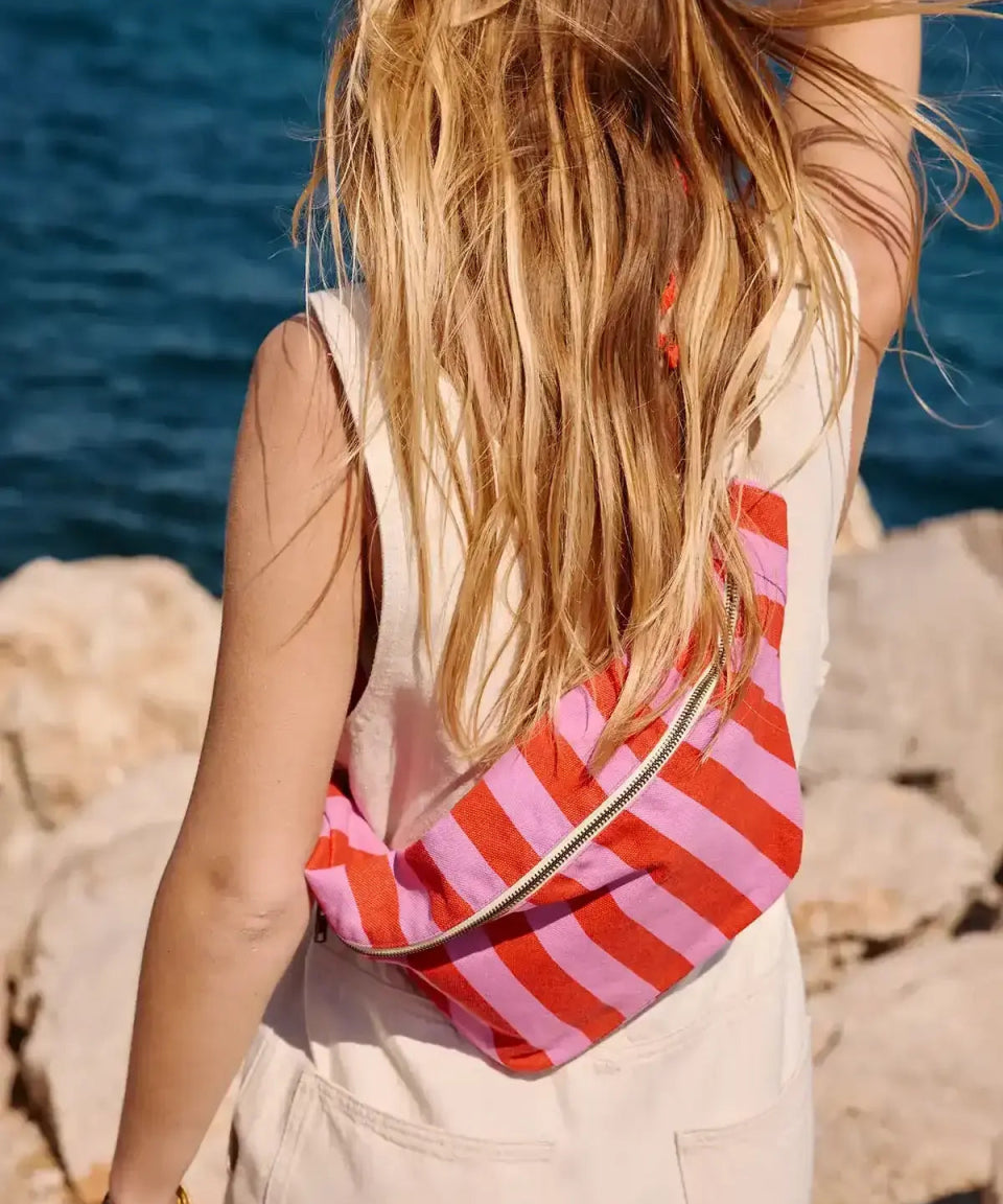 Rose in April - BANANA Bauchtasche • Stripes Orchid/Tomato - Bauchtasche - ROSA ECK Concept Store