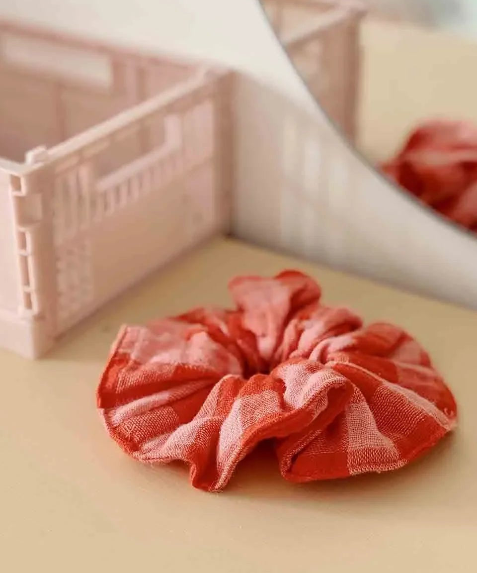 Rose in April - CHOUCHOU Haargummi • Vichy Red/Pink - Haargummi - ROSA ECK