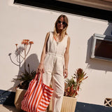 Rose in April - ELISA Einkaufstasche • Streifen Rot/Pink - Tasche - ROSA ECK Concept Store