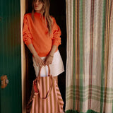 Rose in April - ELISA Einkaufstasche • Stripes Caramel/Strawberry - Tasche - ROSA ECK Concept Store