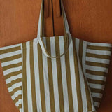 Rose in April - ELISA Einkaufstasche • Stripes Olive/Blue - Tasche - ROSA ECK