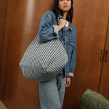 Rose in April - ELISA Einkaufstasche • Stripes Tennis Blue sky - Tasche - ROSA ECK