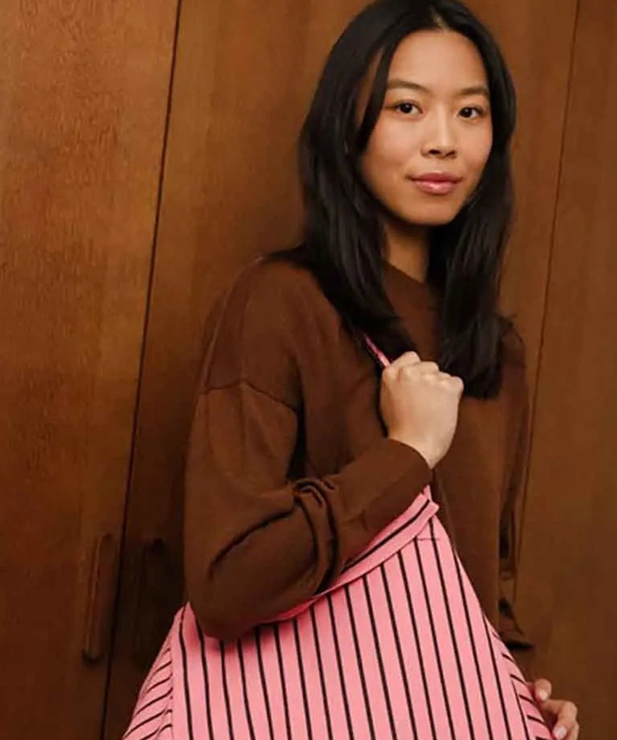 Rose in April - ELISA Einkaufstasche • Stripes Tennis Funky pink - Tasche - ROSA ECK