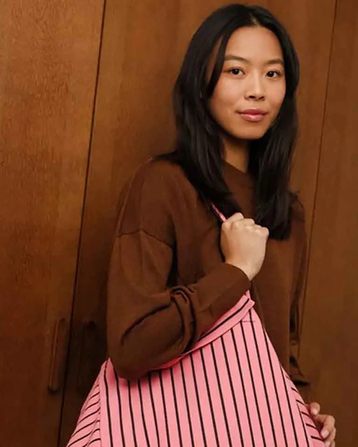 Rose in April - ELISA Einkaufstasche • Stripes Tennis Funky pink - Tasche - ROSA ECK