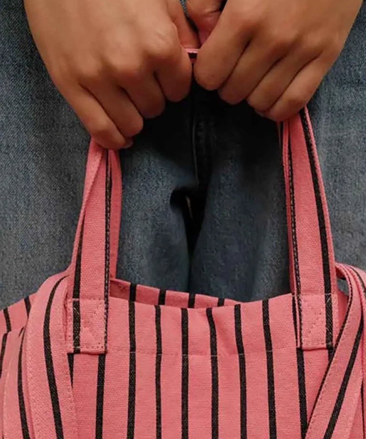 Rose in April - ELISA Einkaufstasche • Stripes Tennis Funky pink - Tasche - ROSA ECK