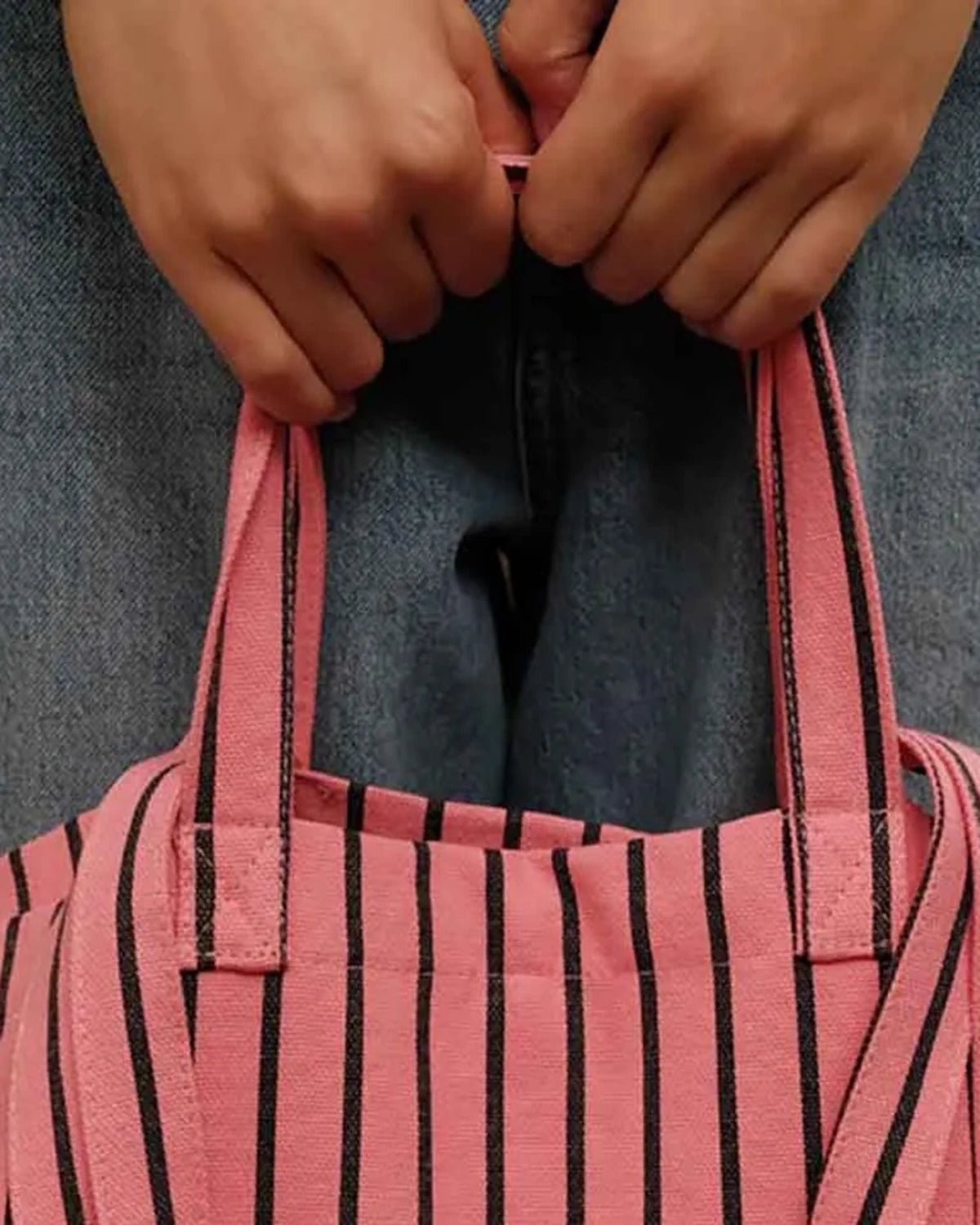 Rose in April - ELISA Einkaufstasche • Stripes Tennis Funky pink - Tasche - ROSA ECK