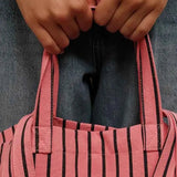 Rose in April - ELISA Einkaufstasche • Stripes Tennis Funky pink - Tasche - ROSA ECK
