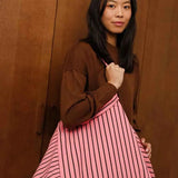 Rose in April - ELISA Einkaufstasche • Stripes Tennis Funky pink - Tasche - ROSA ECK