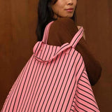 Rose in April - ELISA Einkaufstasche • Stripes Tennis Funky pink - Tasche - ROSA ECK