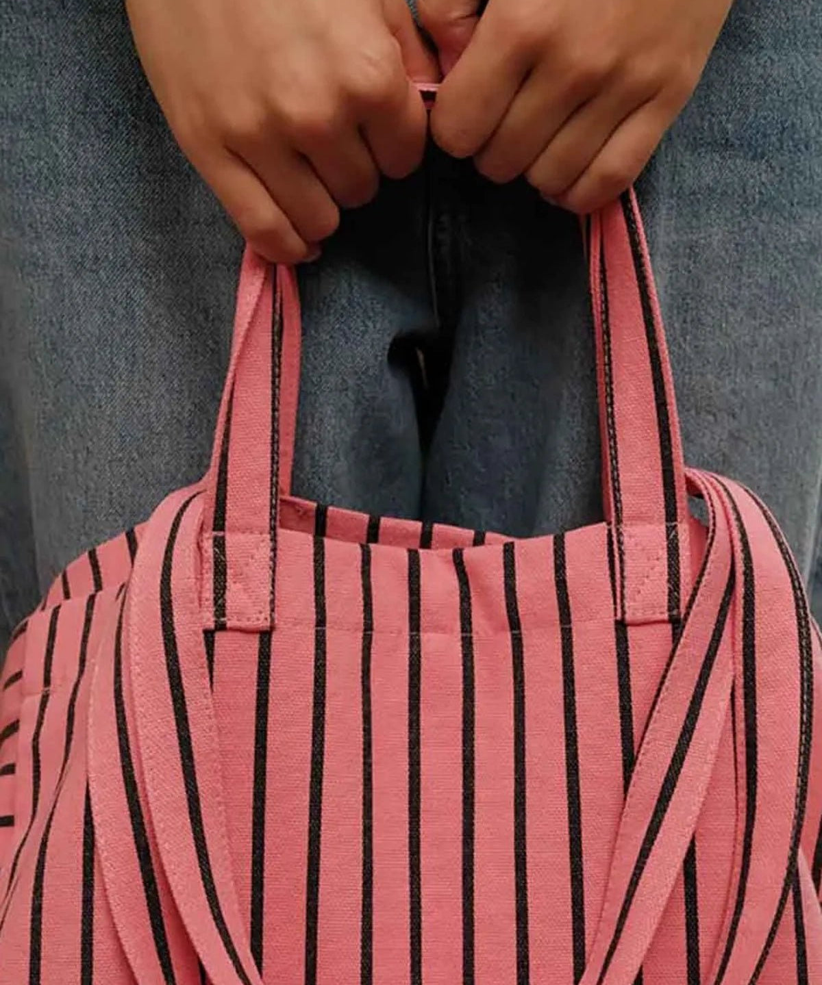 Rose in April - ELISA Einkaufstasche • Stripes Tennis Funky pink - Tasche - ROSA ECK