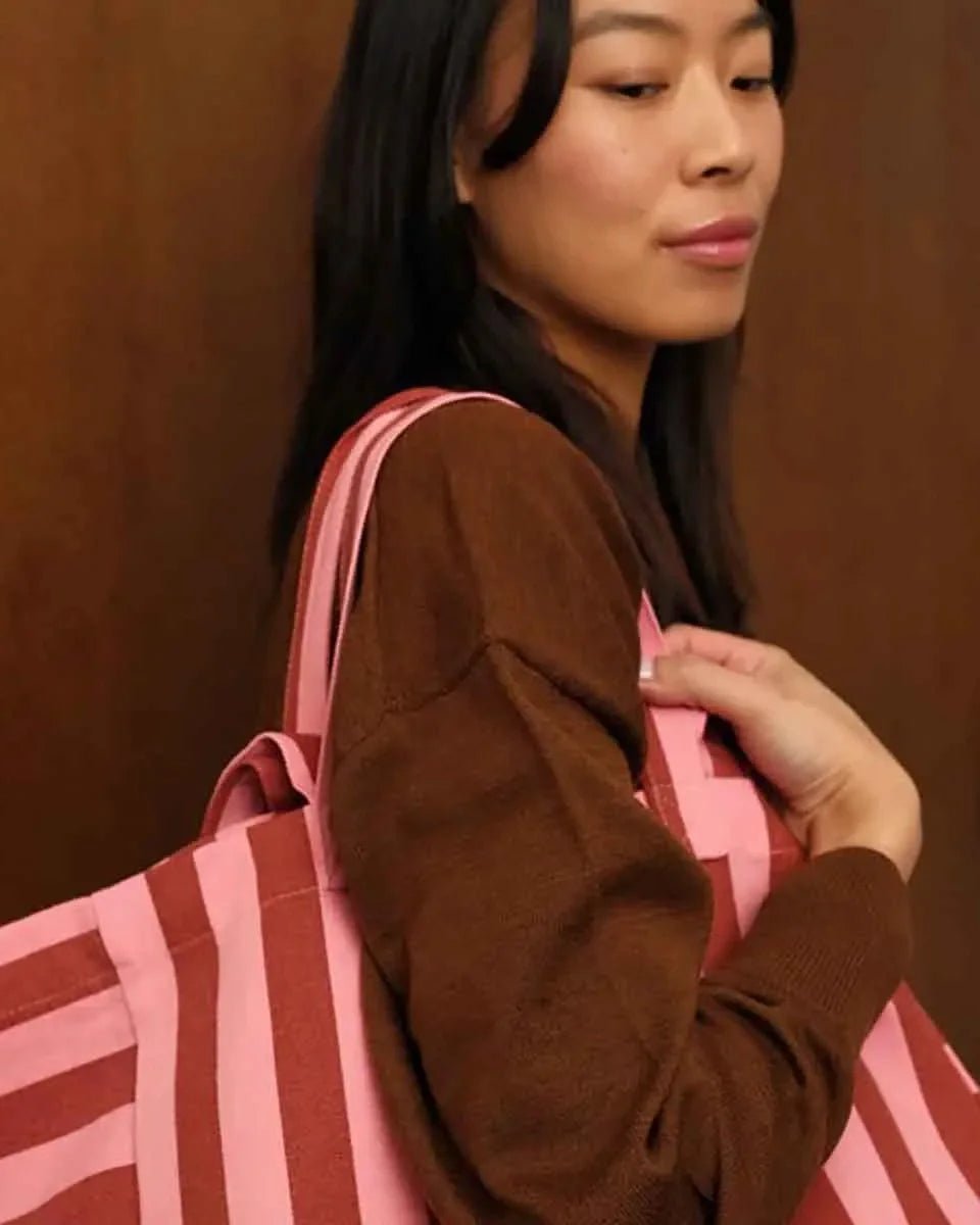 Rose in April - ELISA Tragetasche • Stripes Brick/Pink - ROSA ECK