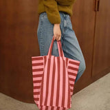 Rose in April - ELISABETH Einkaufstasche • Stripes Brick/Pink - Tasche - ROSA ECK
