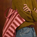 Rose in April - ELISABETH Einkaufstasche • Stripes Brick/Pink - Tasche - ROSA ECK