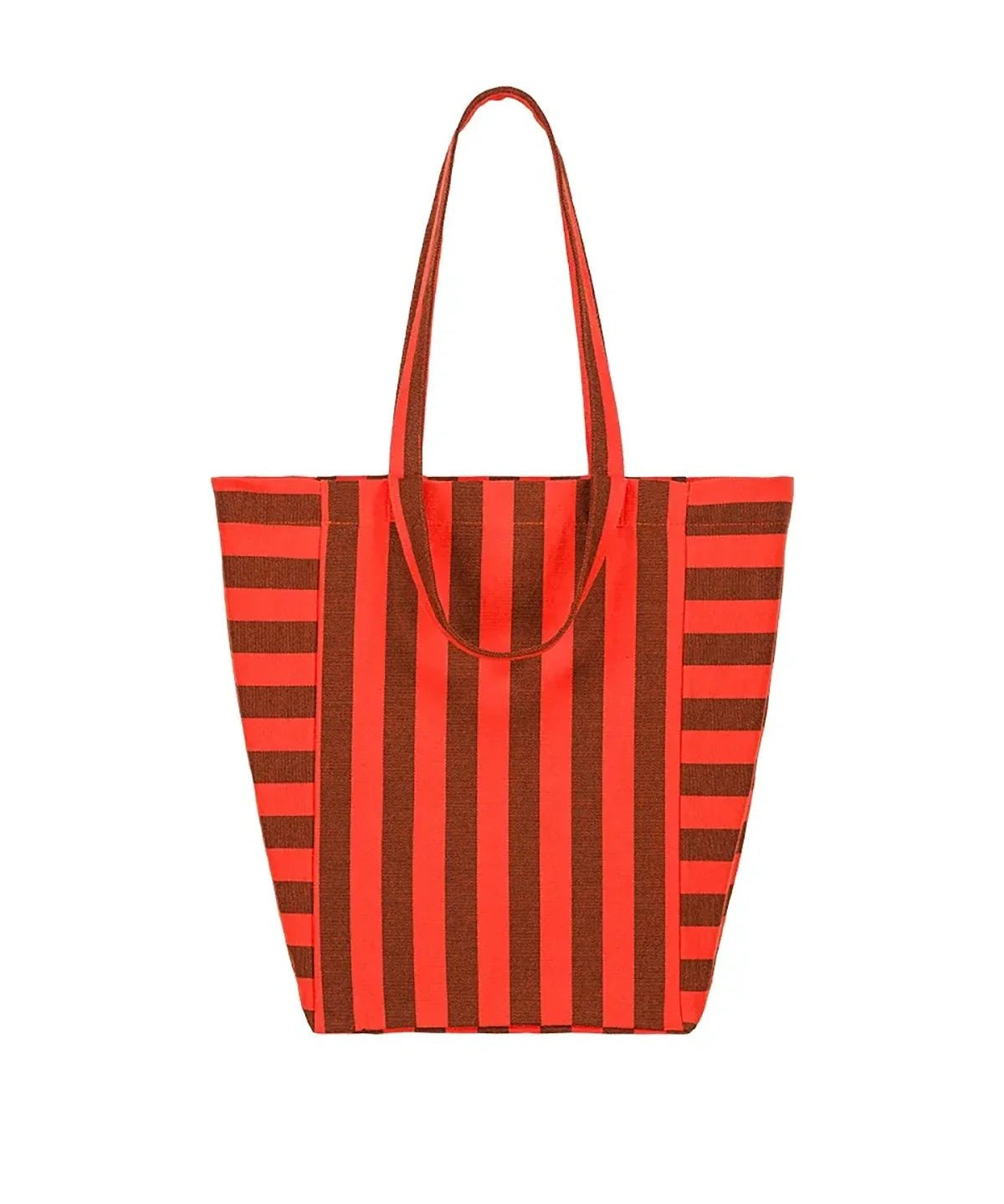 Rose in April - ELISABETH Einkaufstasche • Stripes Brown/Tomato - ROSA ECK