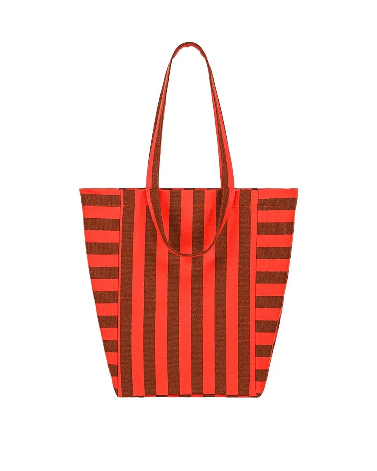 Rose in April - ELISABETH Einkaufstasche • Stripes Brown/Tomato - ROSA ECK