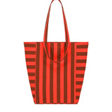 Rose in April - ELISABETH Einkaufstasche • Stripes Brown/Tomato - ROSA ECK