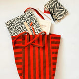 Rose in April - ELISABETH Einkaufstasche • Stripes Brown/Tomato - ROSA ECK