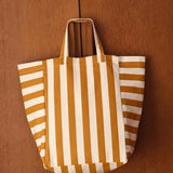 Rose in April - ELISABETH Einkaufstasche • Stripes Ecru/Caramel - ROSA ECK