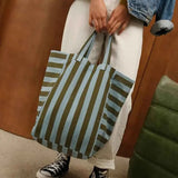Rose in April - ELISABETH Tragetasche • Stripes Olive/Blue - ROSA ECK