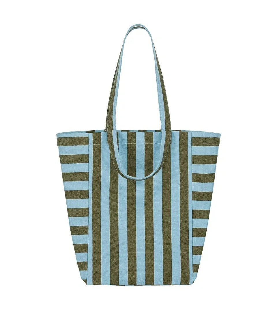 Rose in April - ELISABETH Tragetasche • Stripes Olive/Blue - ROSA ECK